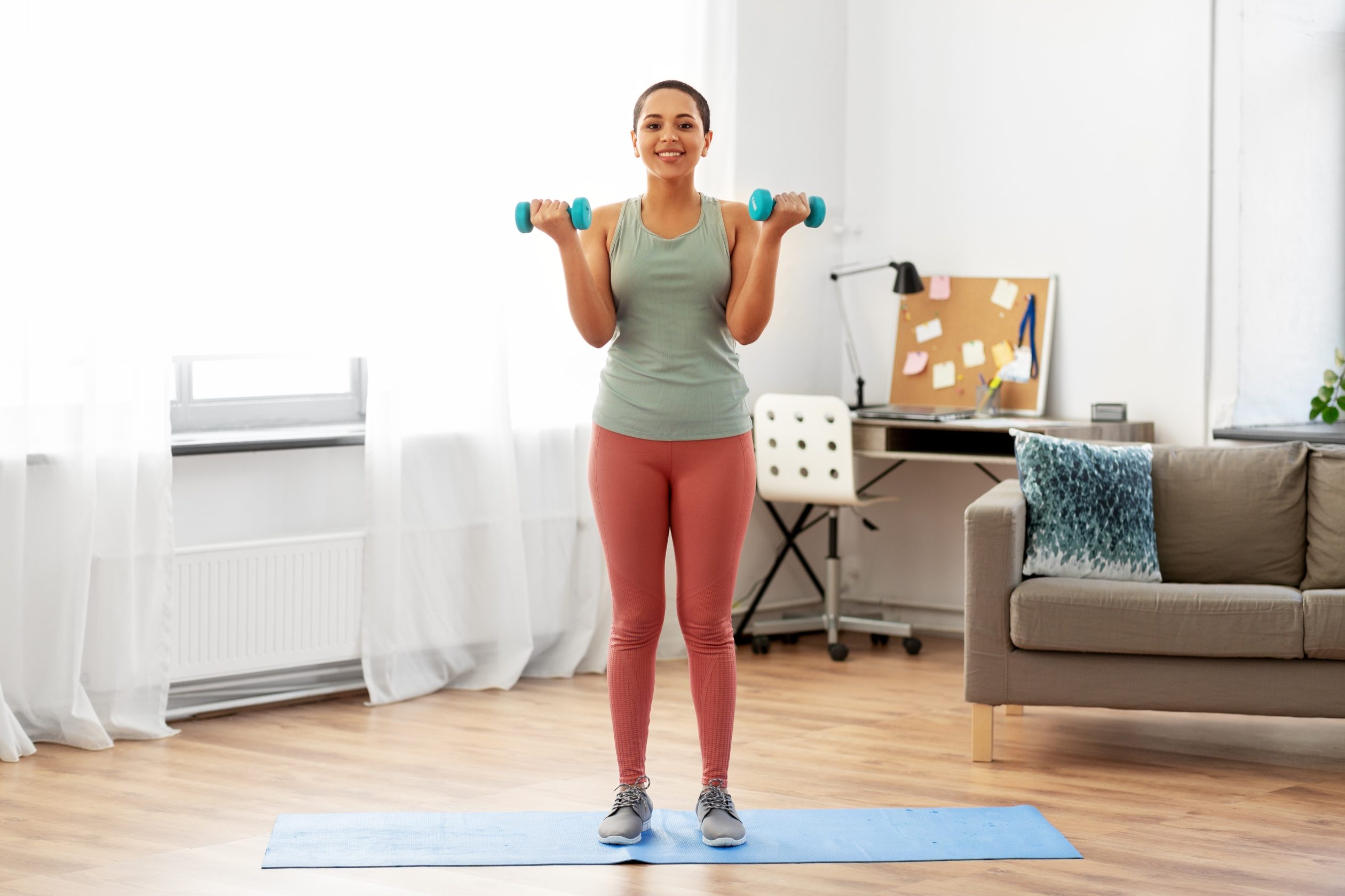 woman in home workout