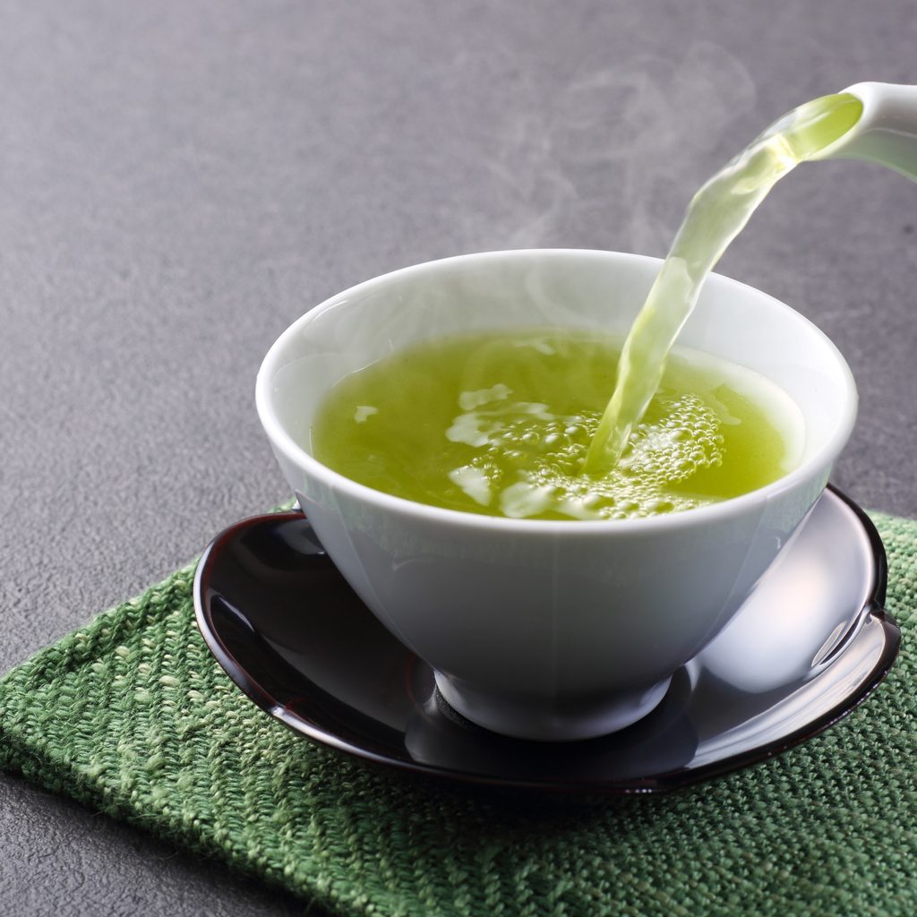 green tea in white tea cup