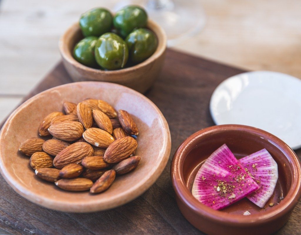 almonds-on-cutting-board