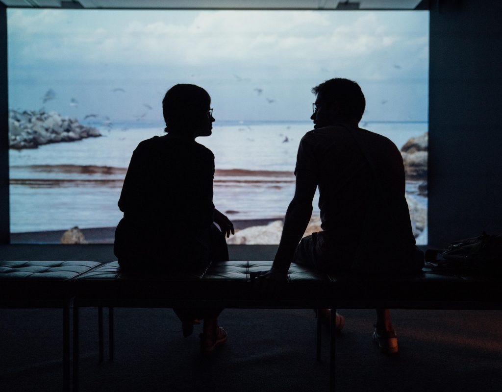 A couple has a discussion