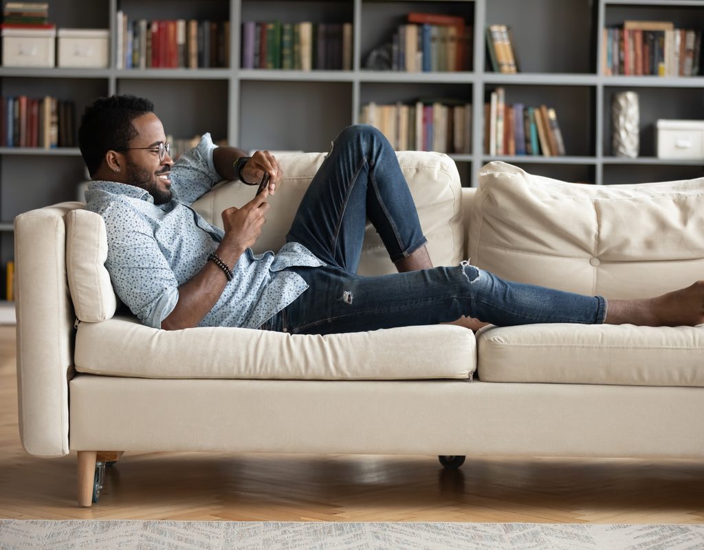 A man on a virtual date