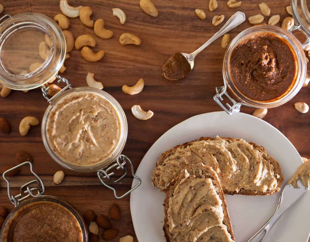 An assortment of nut butters