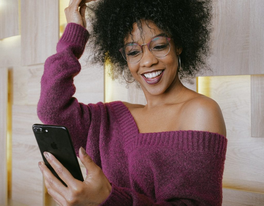woman taking a selfie