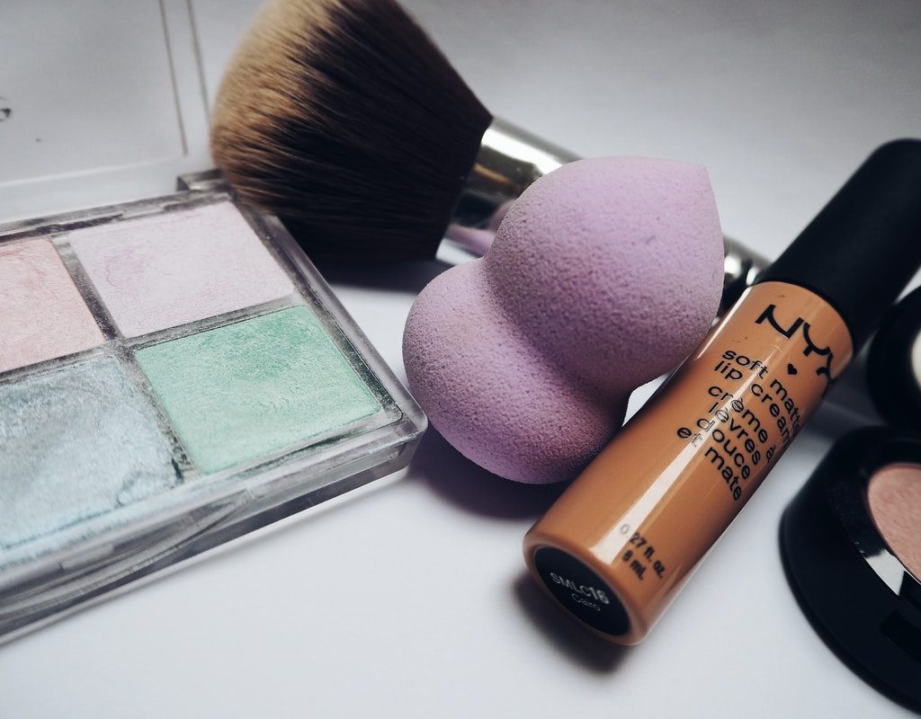 Some makeup products on a table