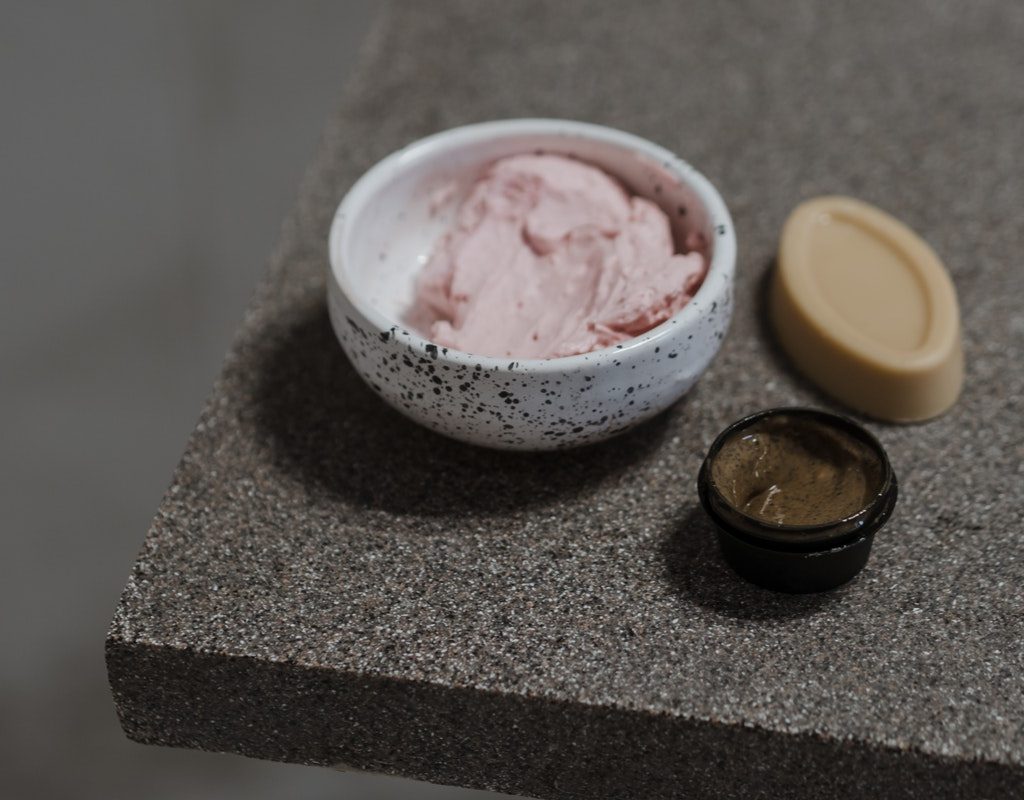 Skin care products on a table