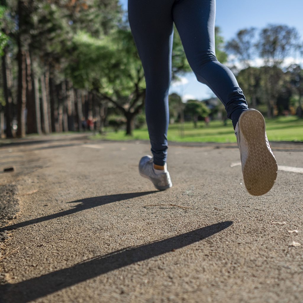 Woman running outdoors