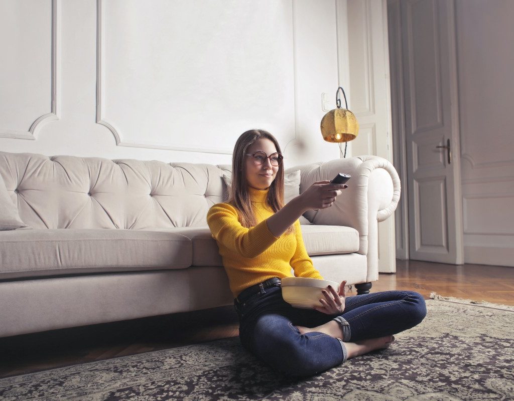 woman-streaming-tv-reduce-stress