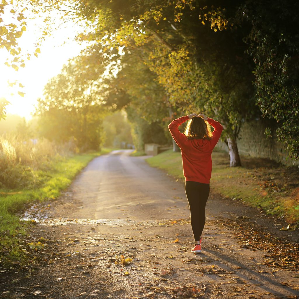 Woman exercising outside