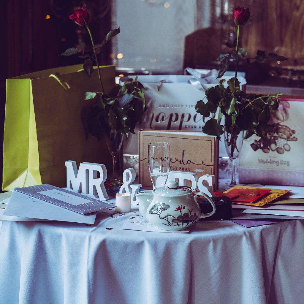Table of wedding gifts