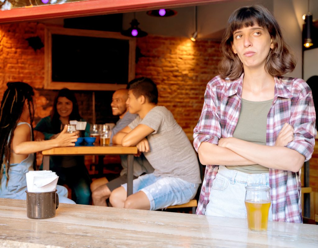 A woman feels out of place