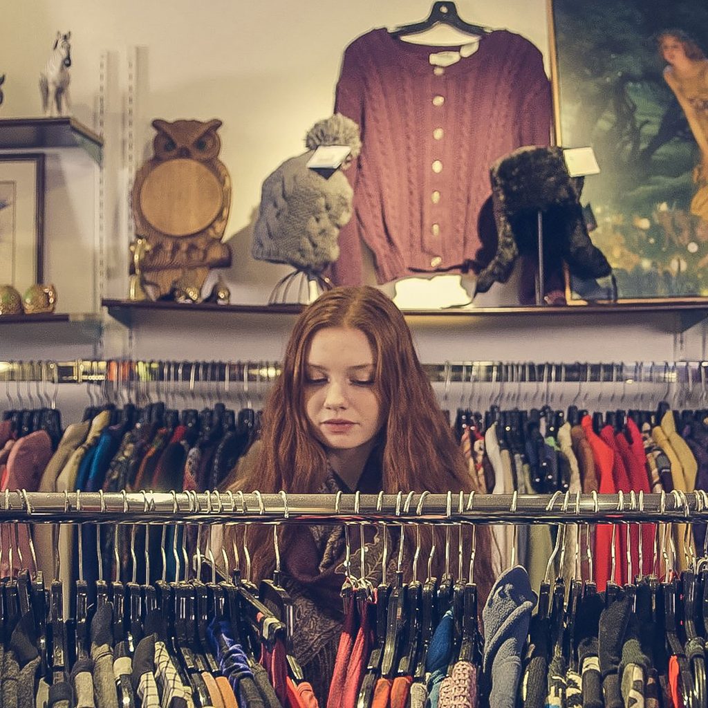 Woman shopping for clothes