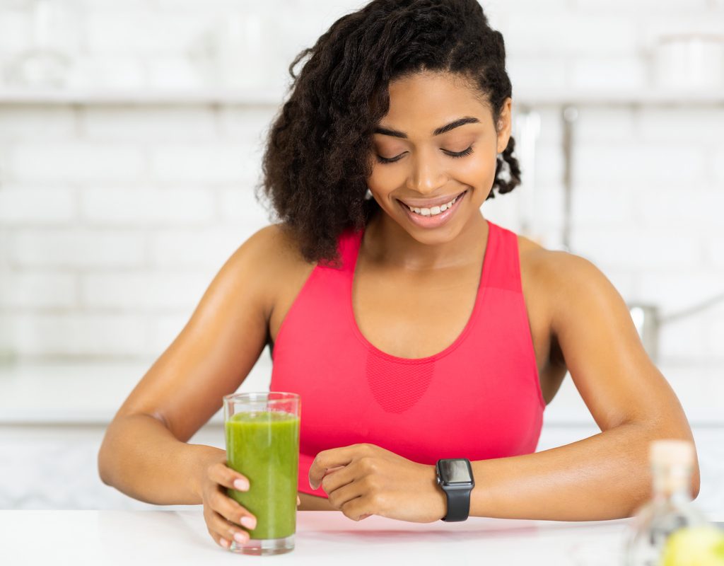 Woman with a smoothie