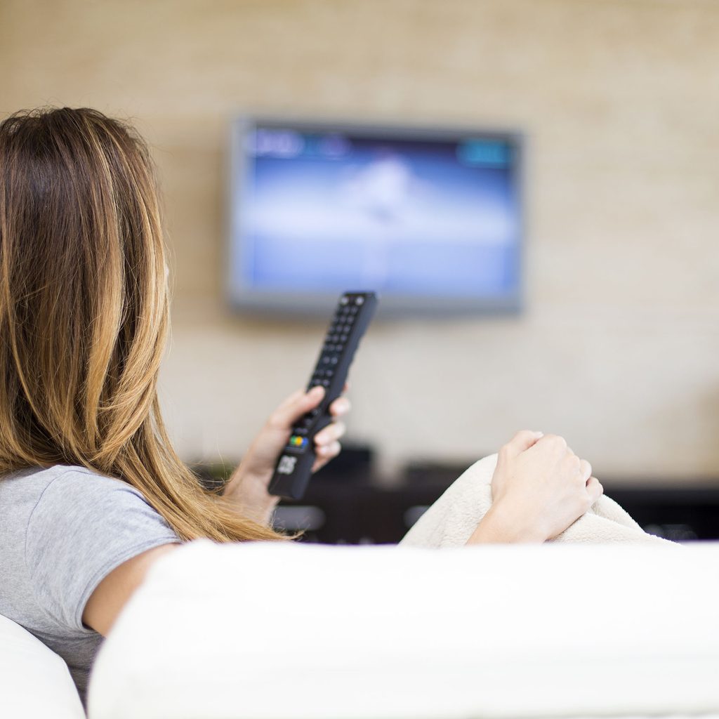 Woman watching tv