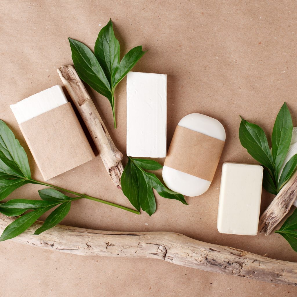 Flat lay of eco-friendly beauty products