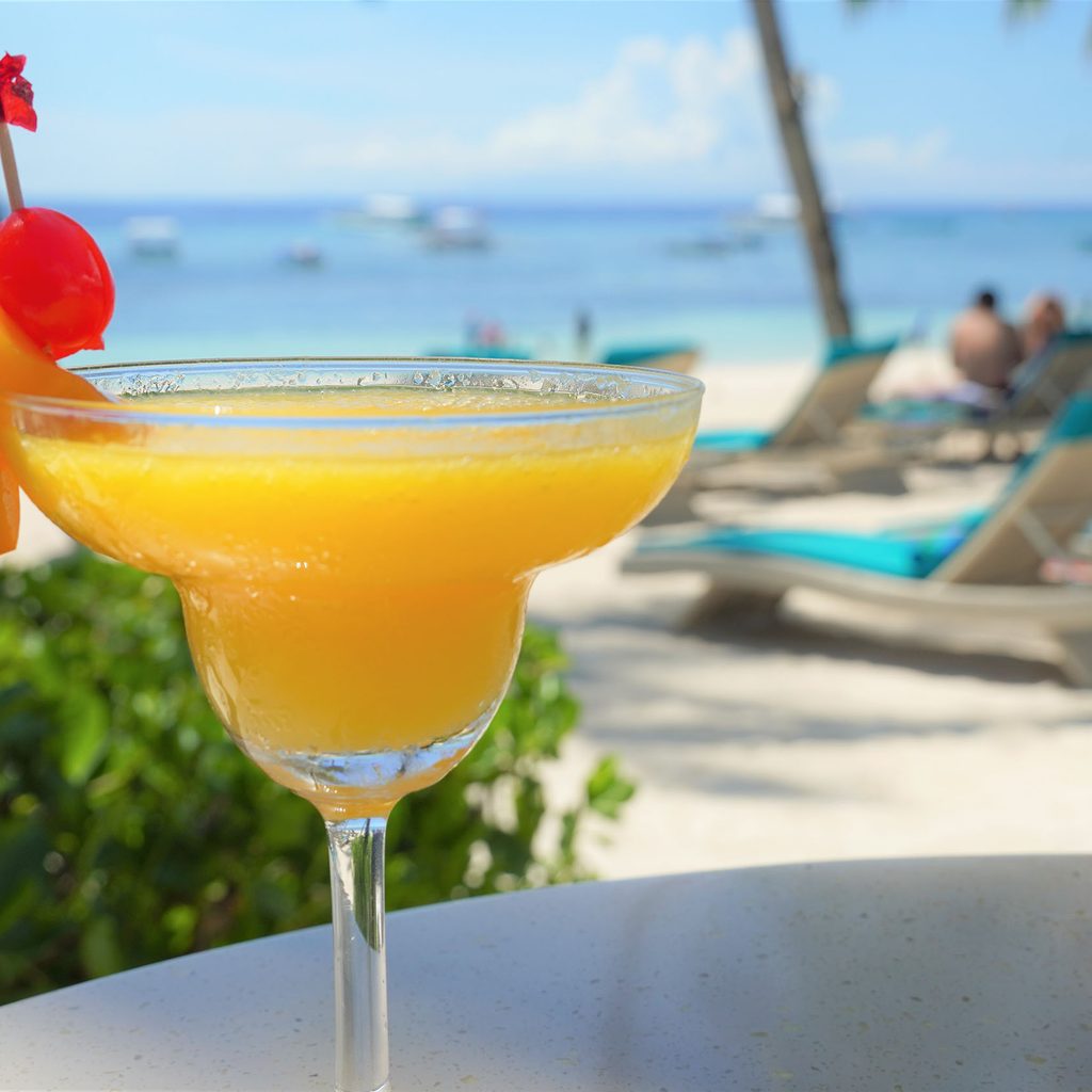 Mango daiquiri on the beach
