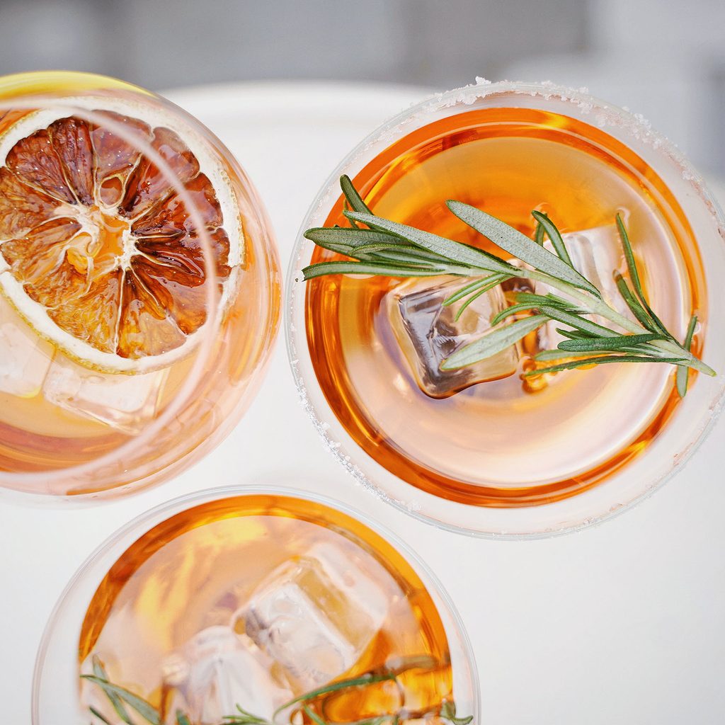 Three Aperol Spritz cocktails