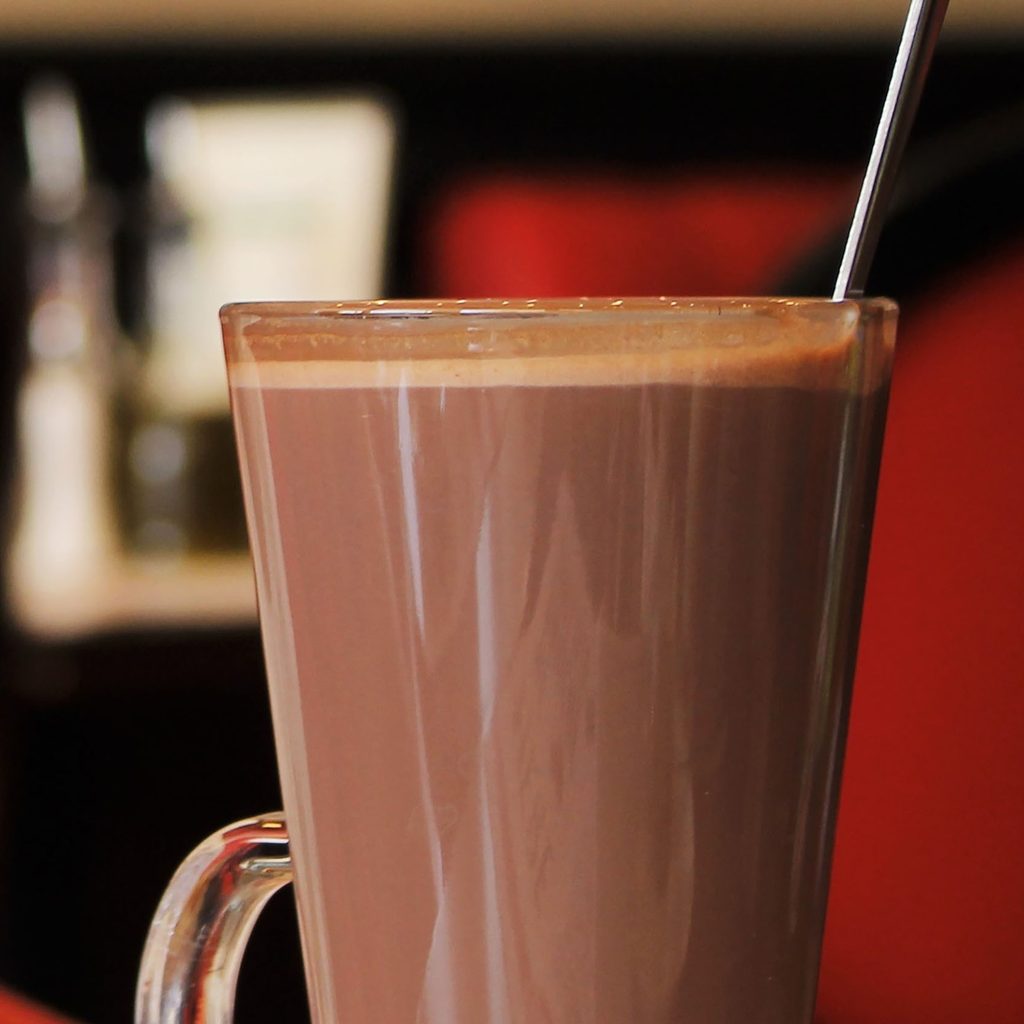 Chocolate drink in a glass