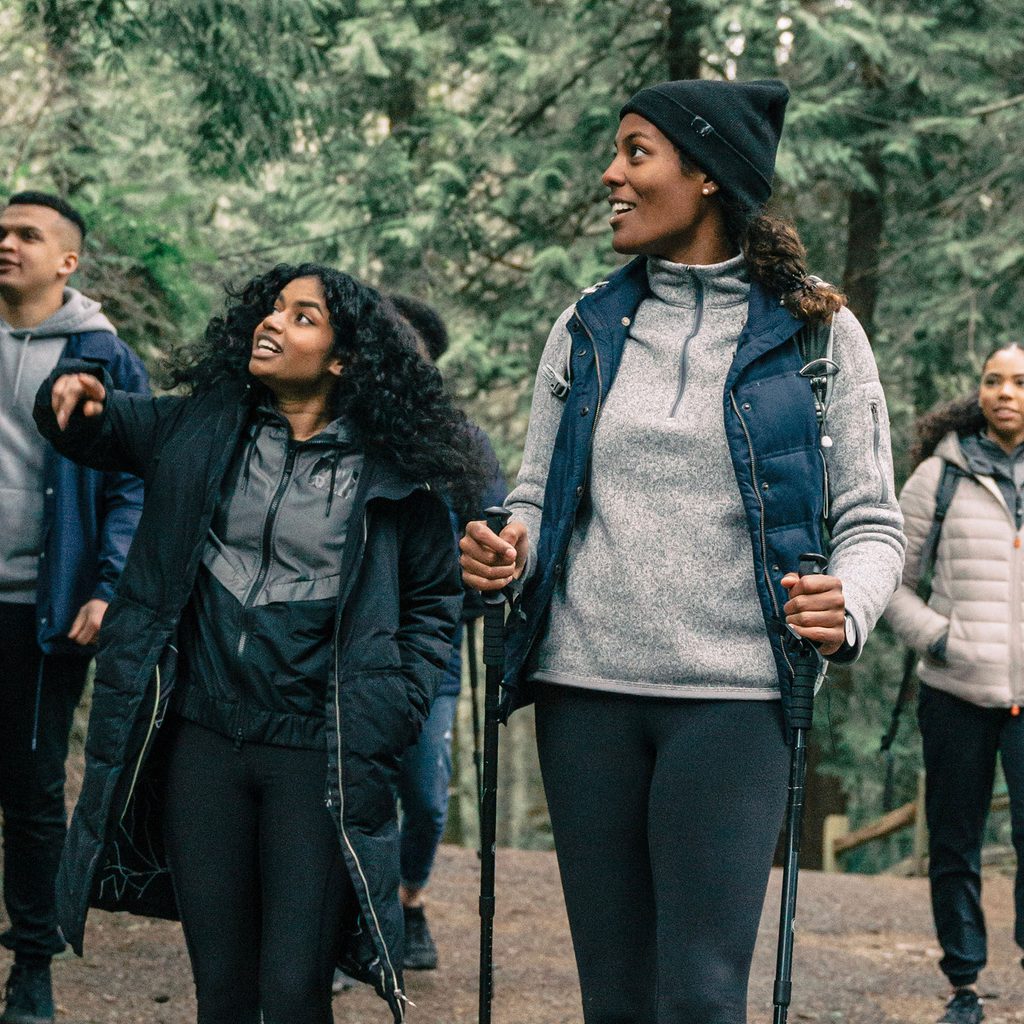 Group of people hiking together