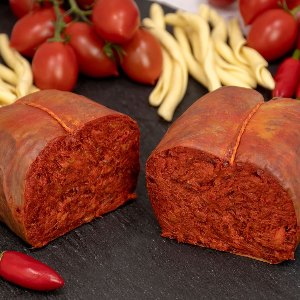 Italian Nduja, chilies, and pasta