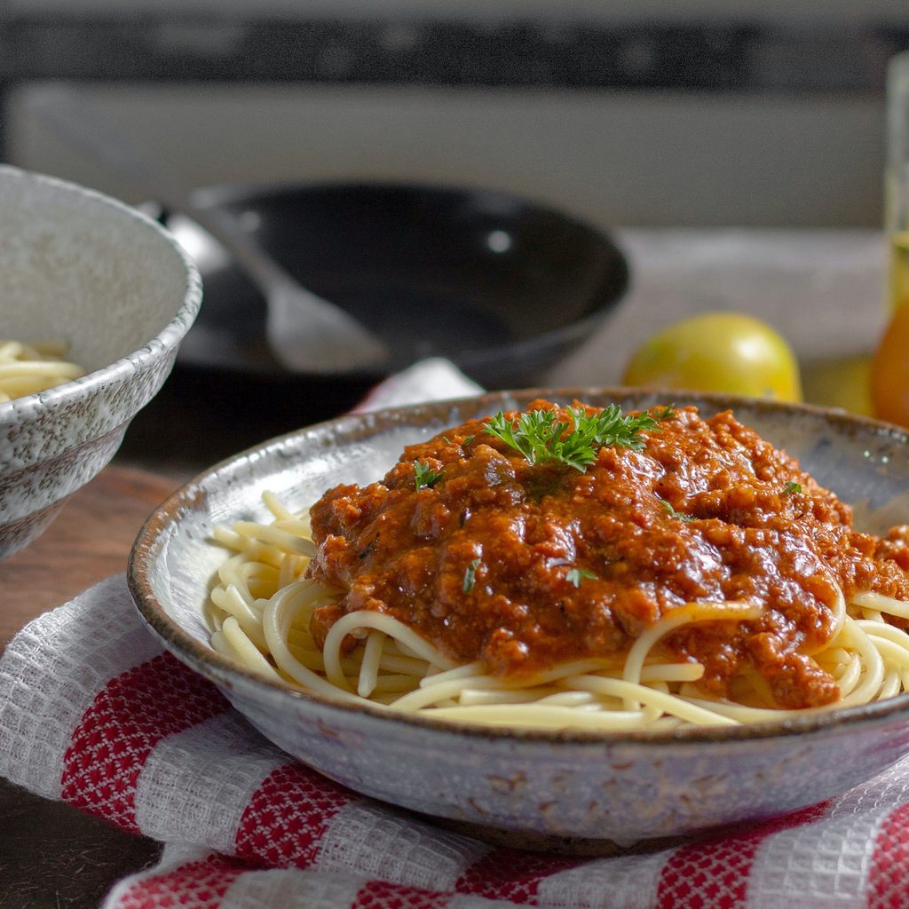 Spaghetti with red sauce