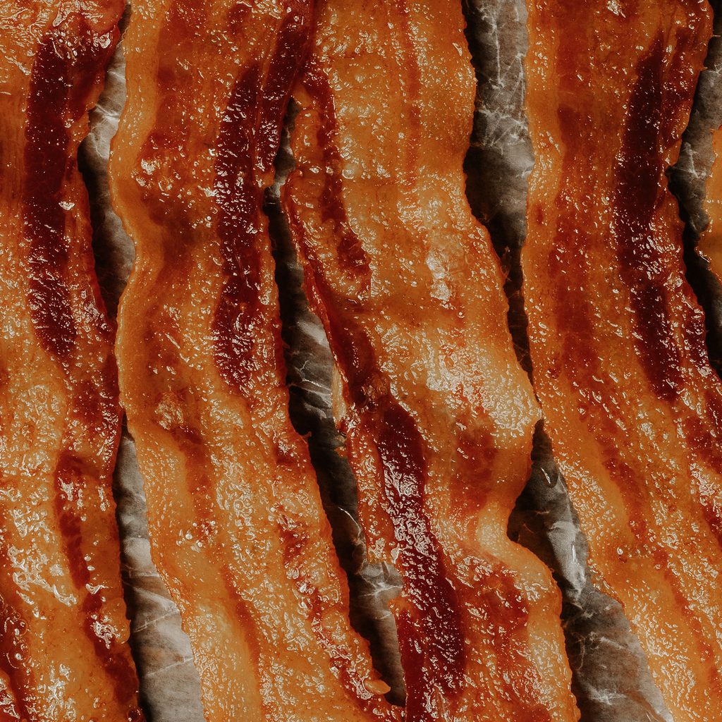 Cooked strips of bacon