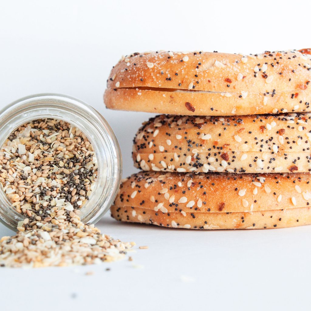 Homemade everything bagel seasoning and bagels