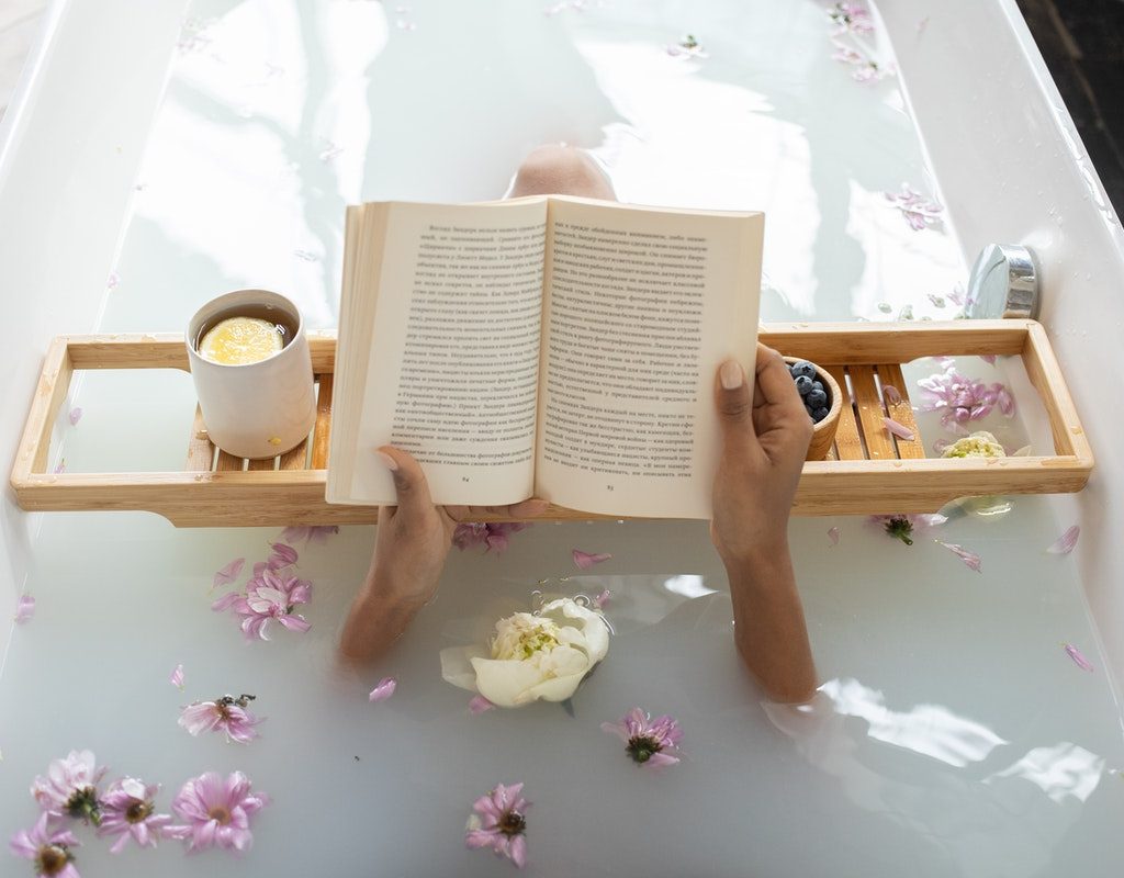 A relaxing bath set up.