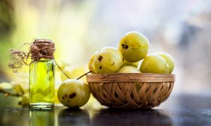 Indian gooseberries and the oil from the fruit.