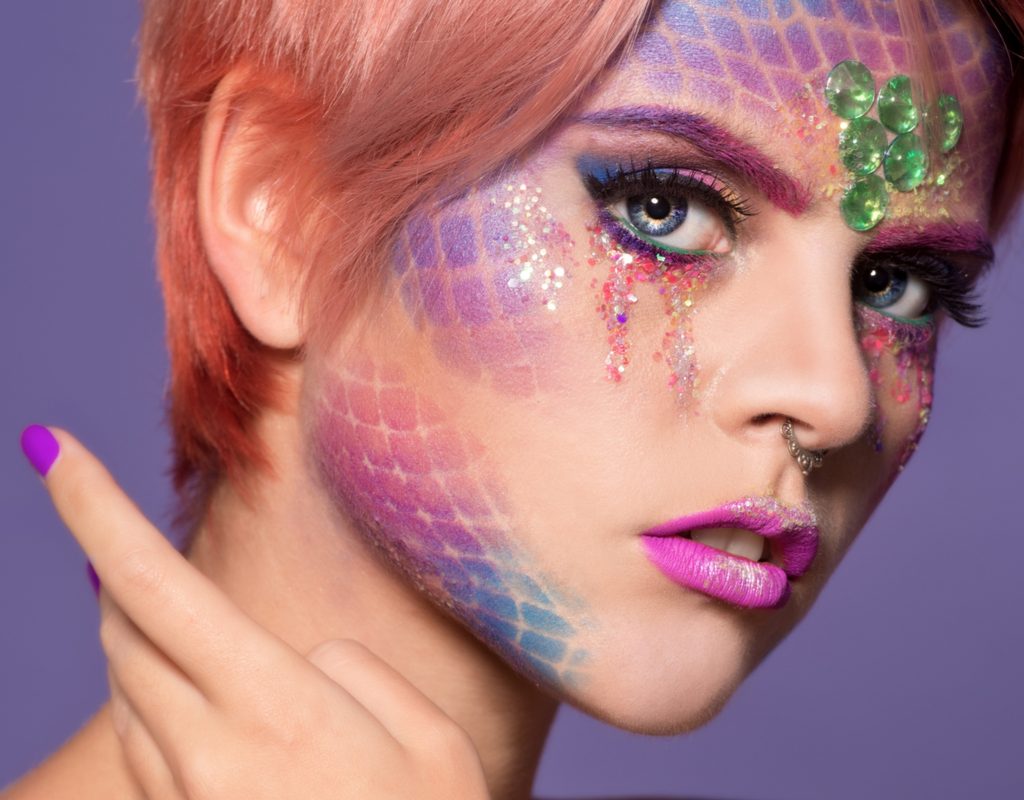 Beautiful mermaid makeup.