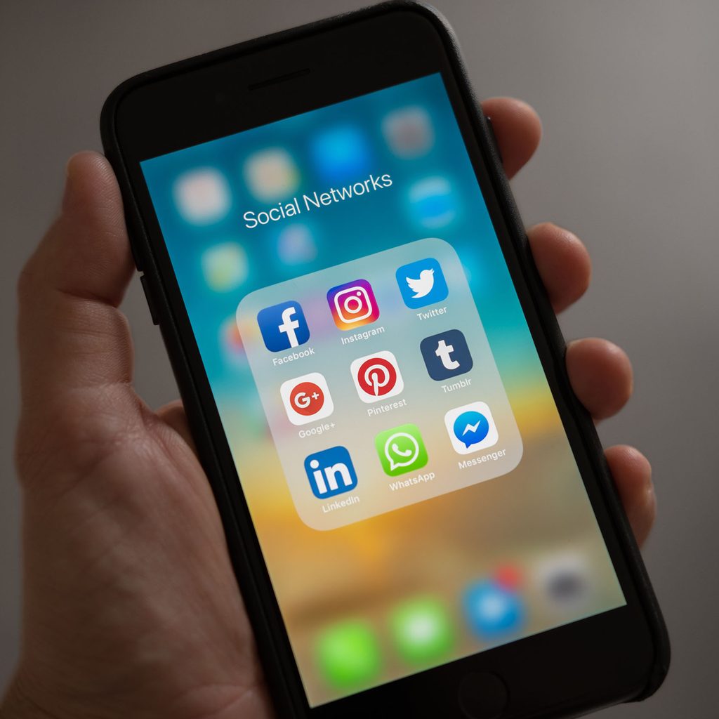 Social media apps on a smartphone
