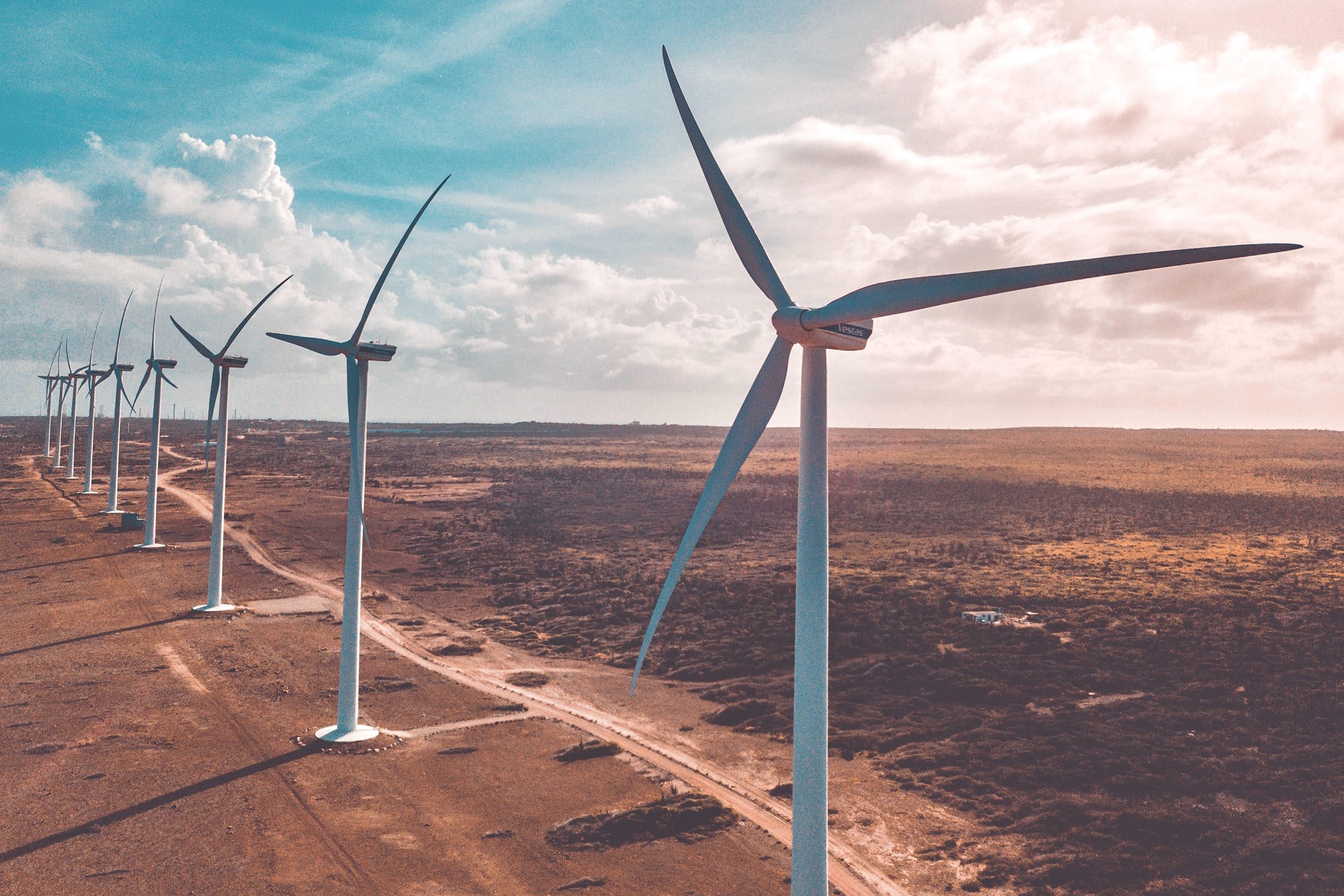 Wind turbines in the desert