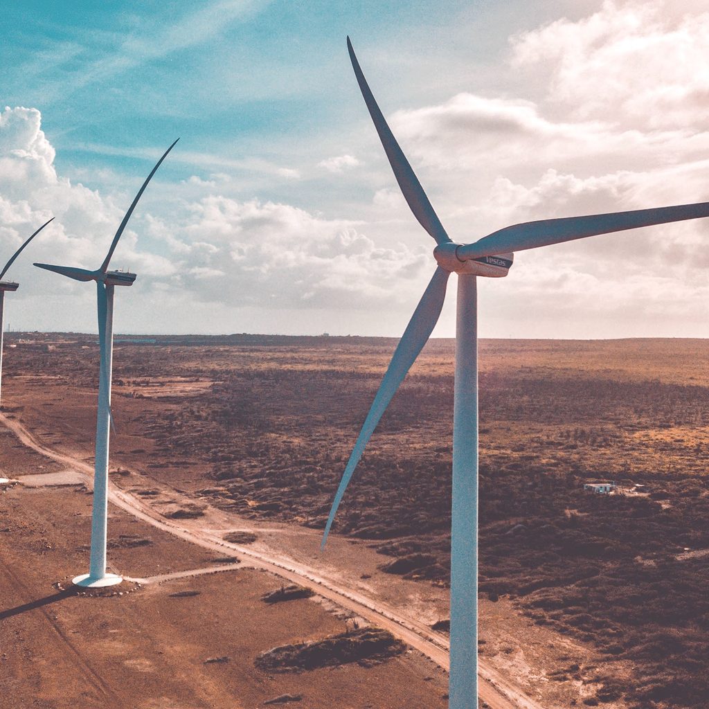 Wind turbines in the desert