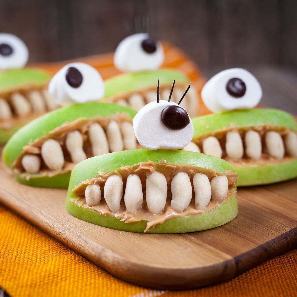 Halloween apple monster snacks