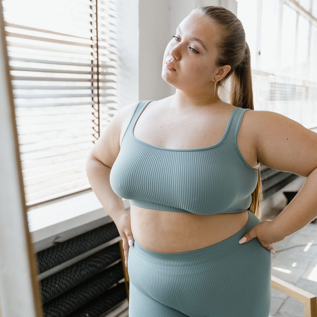 Plus-size woman wearing activewear
