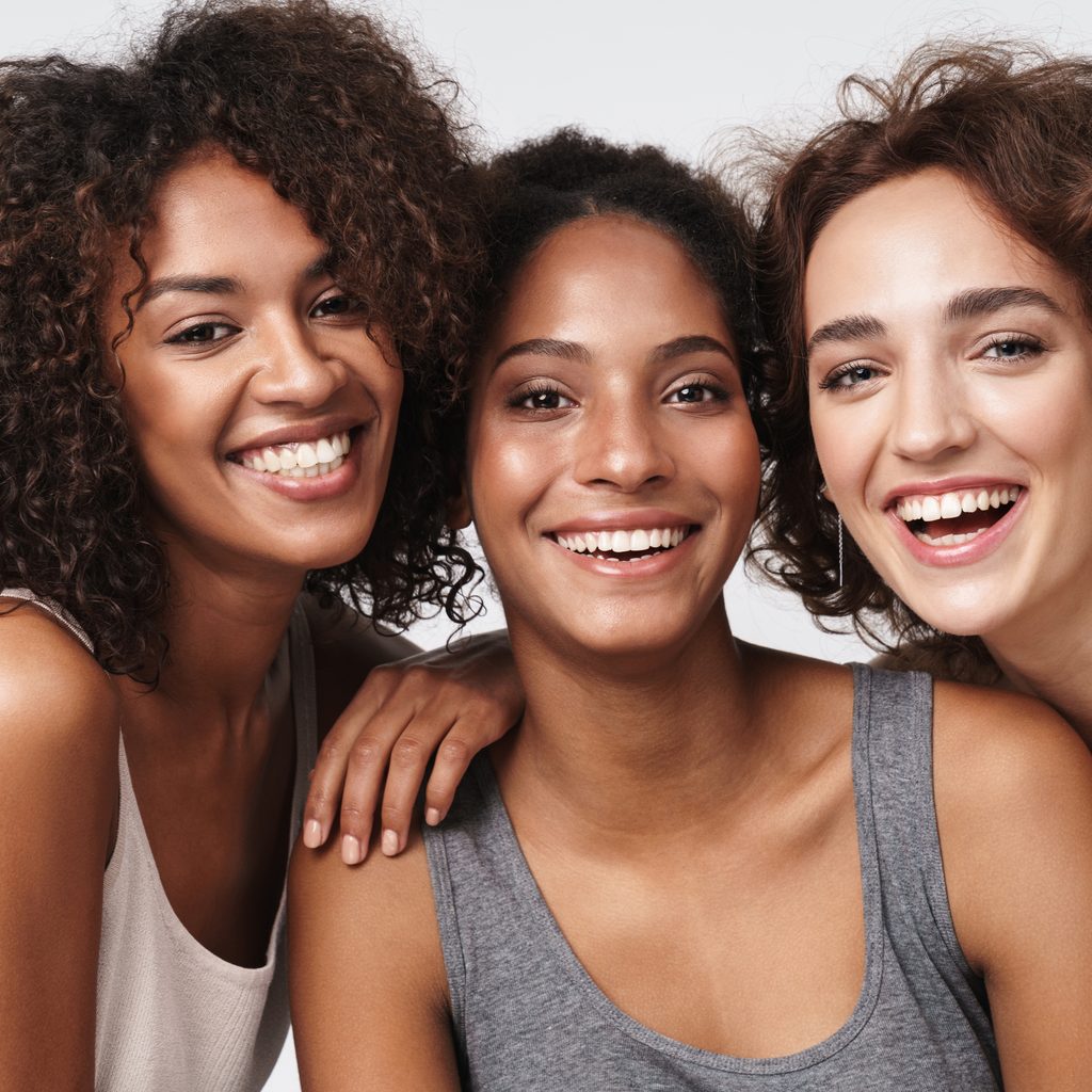 Young diverse group of women smiling