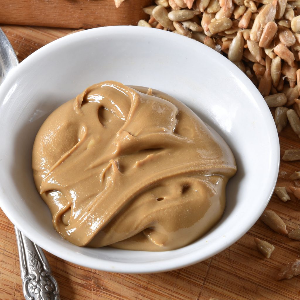 Sunflower seed butter in a bowl