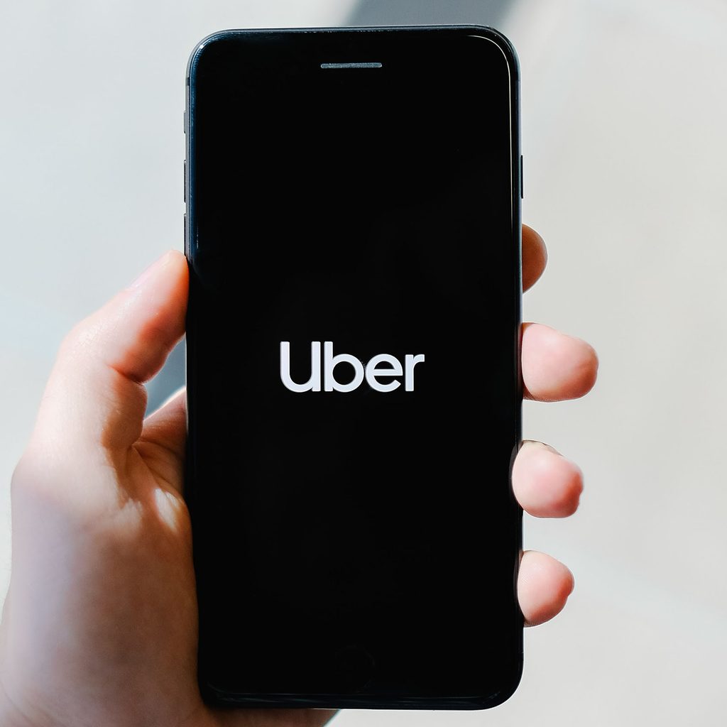 Uber app open on a phone