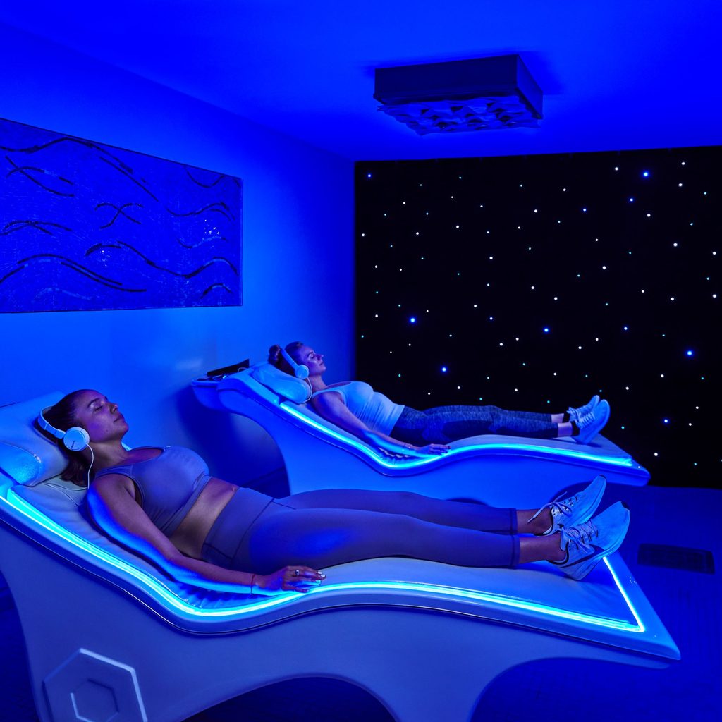 Clients relaxing on V.E.M.I. loungers