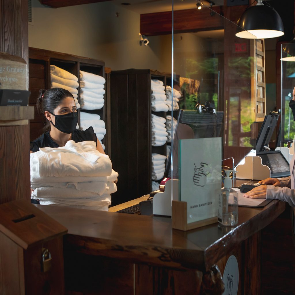 Woman checks into spa with COVID safety protocols