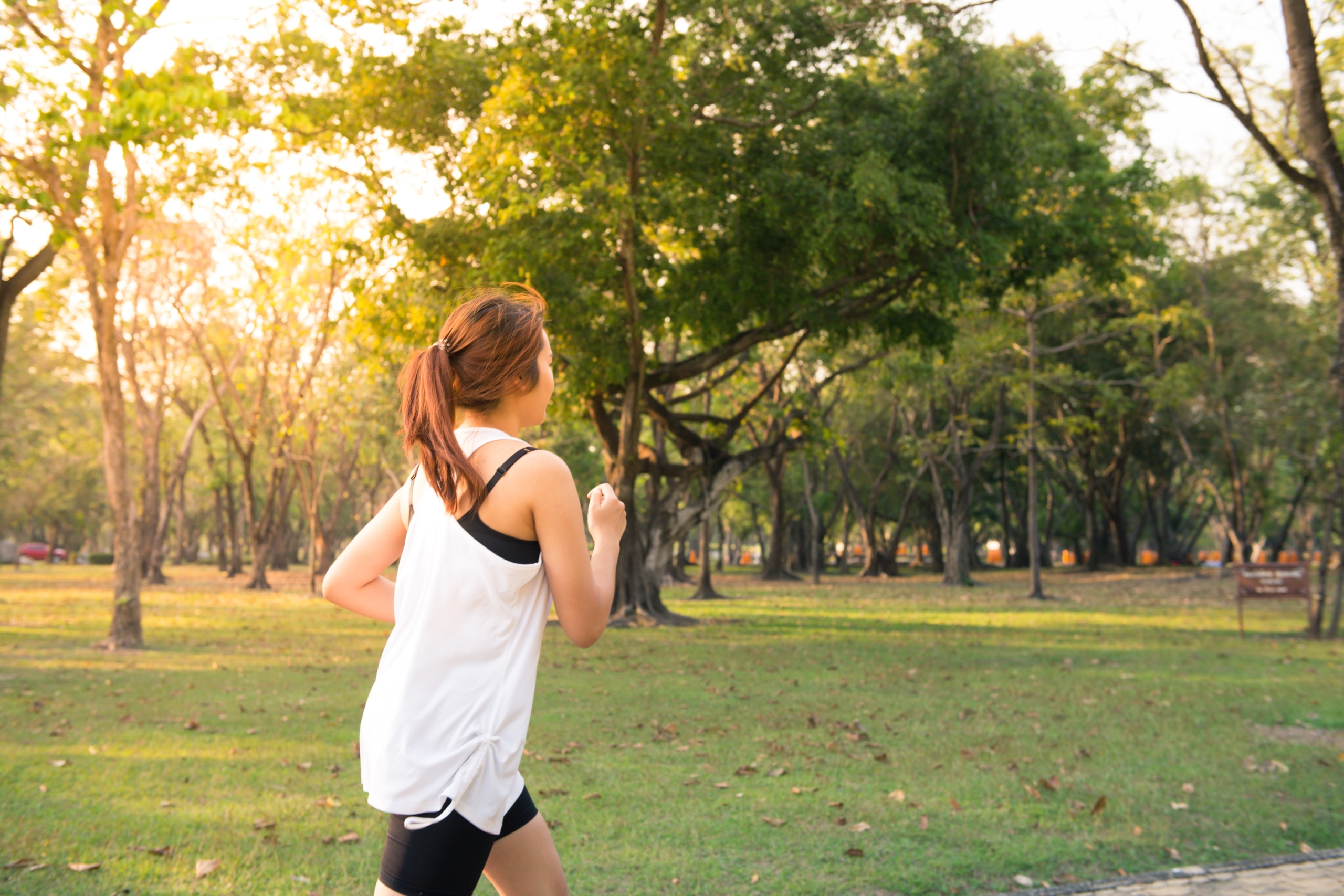Woman Running During Golden Hour