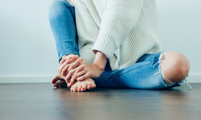Woman with foot pain