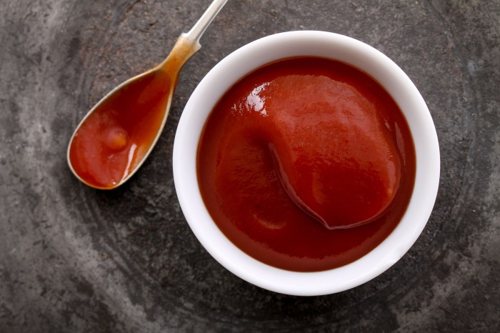 Homemade ketchup in a dish