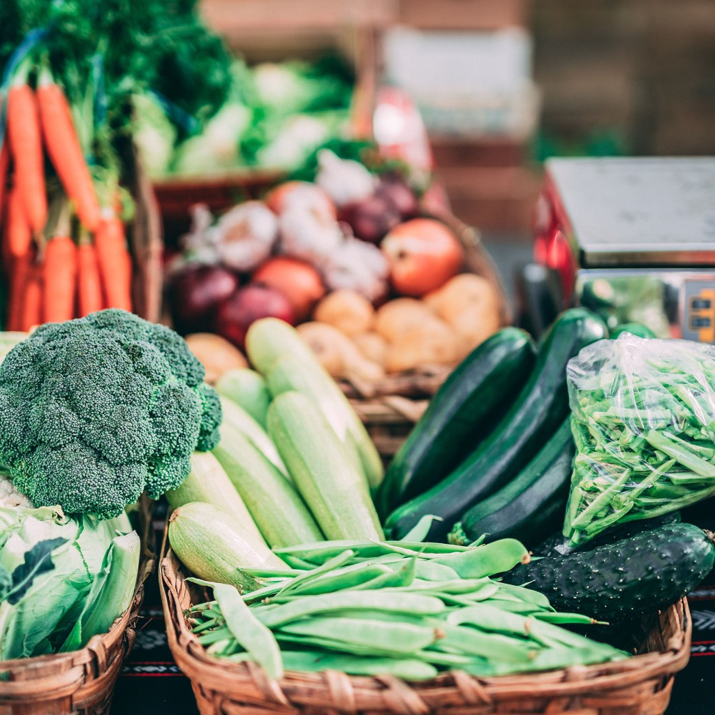 Fresh vegetables at the grocery store