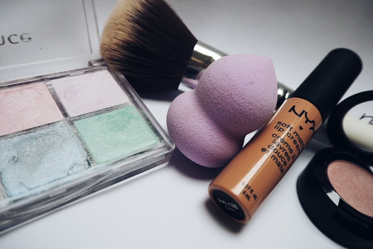 Some makeup products on a table