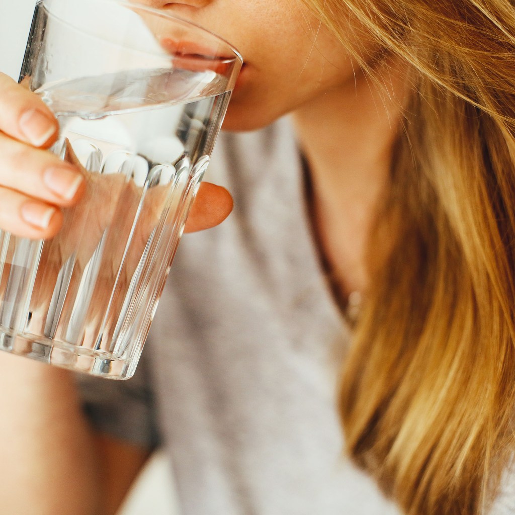 Woman drinking water