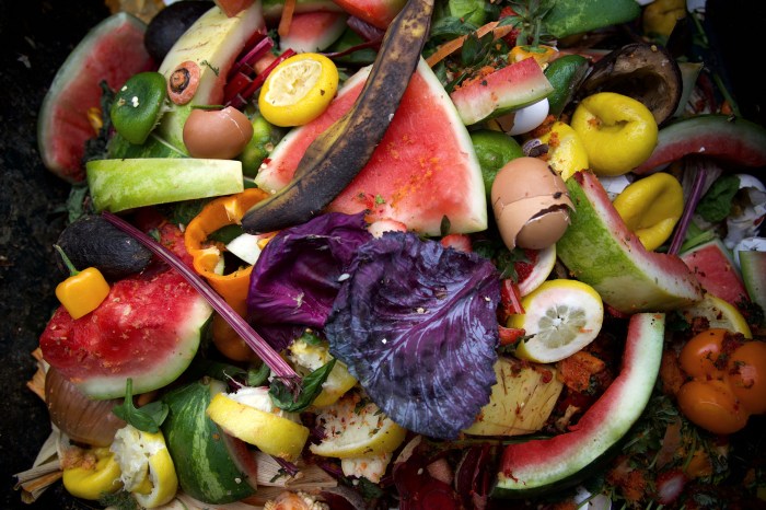 Colorful food waste
