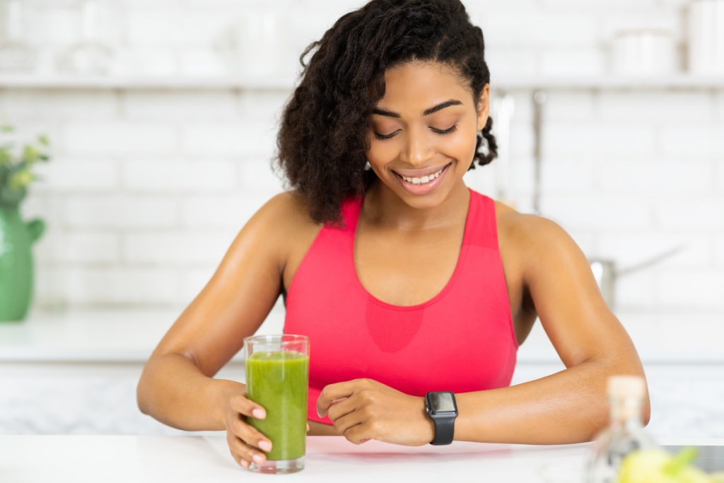 Woman with a smoothie