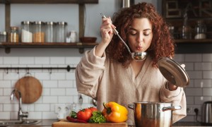 easy vegan recipes woman cooking pot