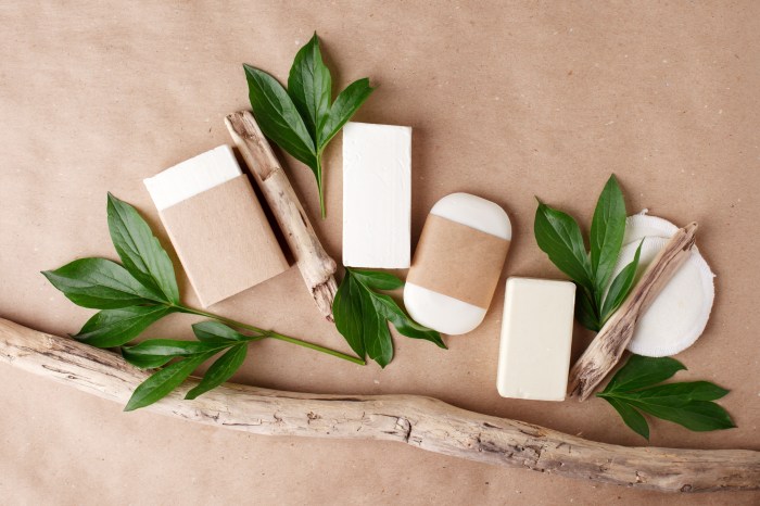 Flat lay of eco-friendly beauty products