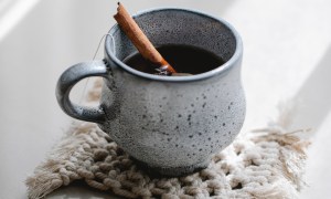 Cup of tea with cinnamon
